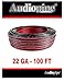 22 GA Gauge Red and Black Speaker Wire Audiopipe 100' Feet Home Car Zip Cord Audio Power Ground Cable
