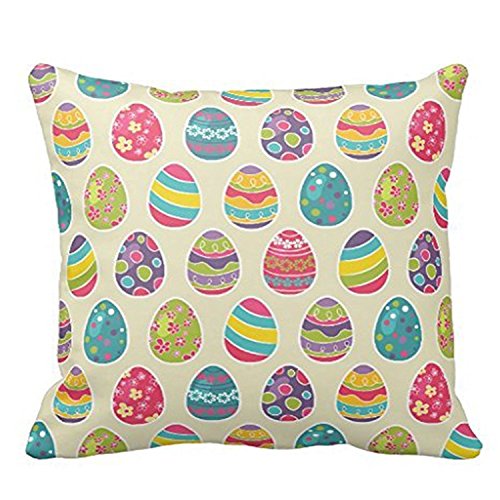 Colorful Pastel Easter Eggs Cute Pattern Pillow Case by BAr4CVs