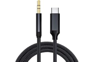 USB C to 3.5mm Audio Aux Jack Cable (3.28ft), Type C to 3.5mm Headphone Car Stereo Cord Compatible with iPhone 17 16 15 Pro M
