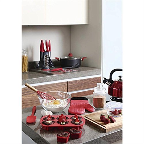 Assadeira de Silicone para Cupcake/Muffin Coração Vermelha 8509 - Mor