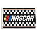 NASCAR Unisex NASCAR with Stripes 3 x 5' Flag with Grommetsnascar with Stripes 3 x 5' Flag with Grommets, Black & White, One Size