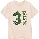 Goengmo 2-6 Rex Birthday Shirts Toddler Kids Dinosaur Theme Birthday T-Shirts Cotton Short Sleeve Tees