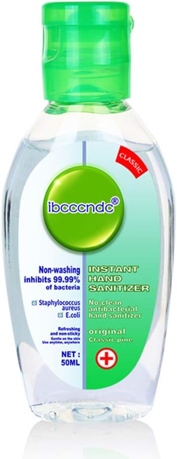 WSOOX Mini Hand Sanitizer Hand Wash Gel Natural’s Travel Size Toiletries 1.7 oz with, Airline Approved, Refillable Bottle (Green)