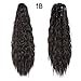 AMELI Kinky Straight Synthetic Ponytail Clip in Hair Extensions One Piece Soft Silky for Women Fashion and Beauty (20inch-Claw, 1B)