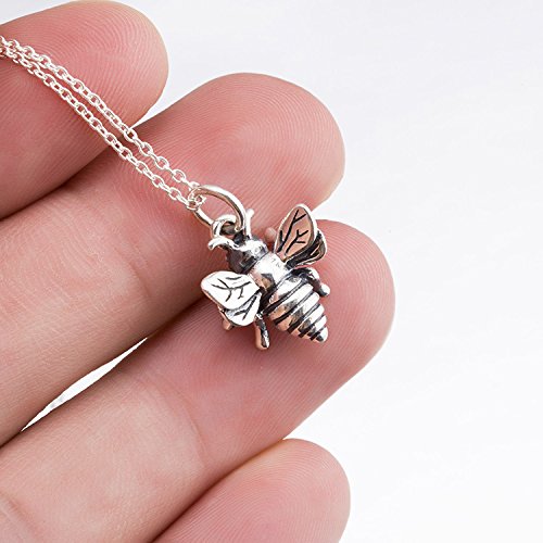 YFN Bee Necklace Sterling Silver Bumble Bee Queen Bee Bumblebee