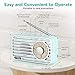 Retro Radio, Vintage Bluetooth Speaker, Portable AM FM Weather Radio with Best Reception, Rechargeable Battery, Headphone Jack, USB/TF/AUX Player, Loud Volume for Home, Office, Kitchen (Blue)
