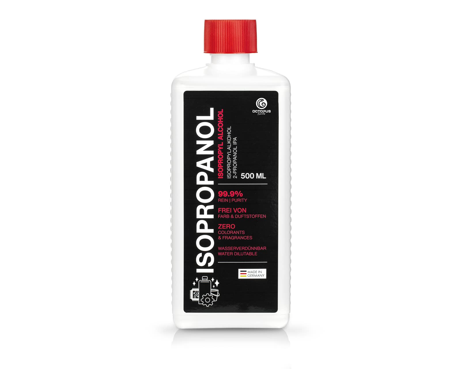 Isopropanol 99.9% 500ml cleaner alcohol - isopropyl alcohol 2-propanol IPA, the all-round cleaning agent for degreasing