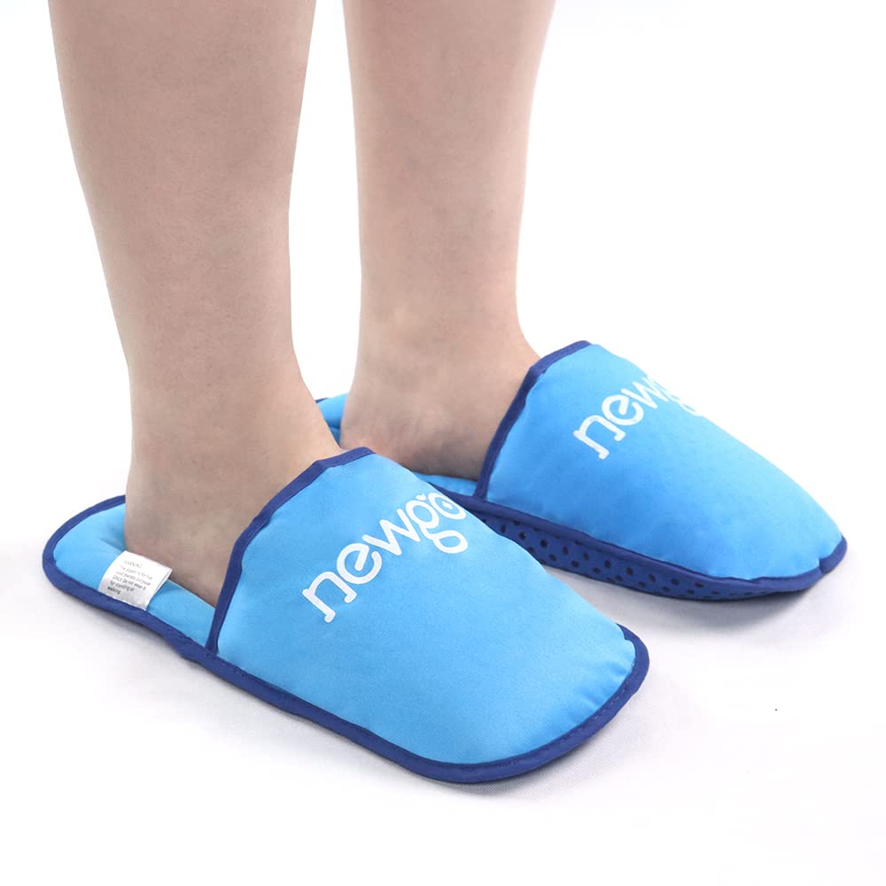 NEWGO Foot Ice Packs Slippers, 2 Pack Hot Cold Therapy Gel Ice Slippers for Plantar Fasciitis, Feet Neuropathy Pain Relief, Foot Pain, Chemotherapy, Toe Pain, Swollen Feet, Gout Relief