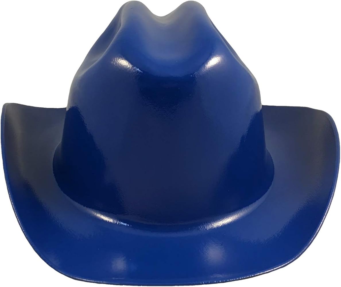 blue hard hat