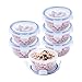KIGI 6 PACK 10oz Plastic Round Bowls with Lid Airtight Food Storage Container Set Small Meal Prep Containers Bento Box