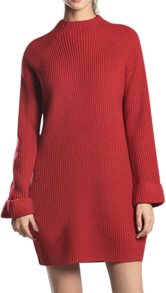 red long jumper dress