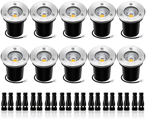 Floor Lights LUYE 10 Pack Out of doors Backyard Effectively Mild 5W 12V 24V Low Voltage Panorama Lighting IP67 Waterproof Brilliant In-Floor Lights for Garden Pathway Yard Driveway Patio Mild