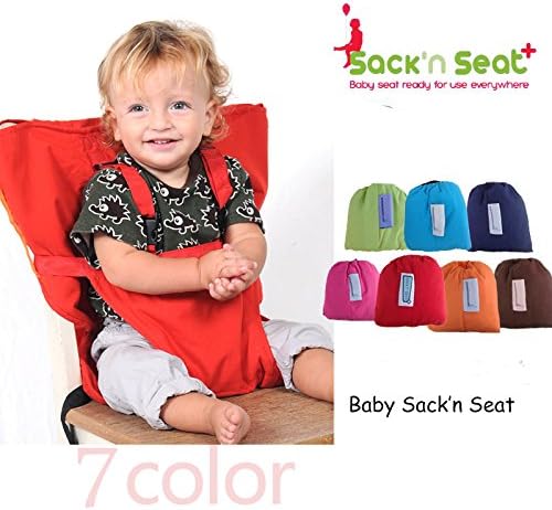 Portable Travel High Chair Booster Baby Seat Harness Washable Cloth Packable Sack (green)