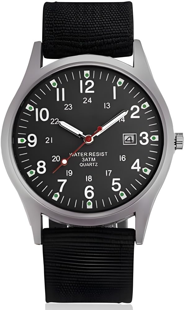 Reginald Mens Watches Unisex Military Watches Sport Nylon Strap Stylish Luminous Fashion Watches Analog Quartz Watches for Men Army Wristwatch