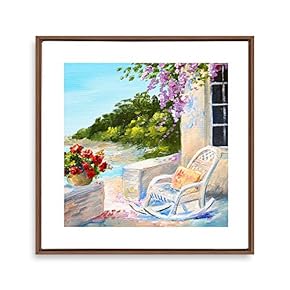 Framed Canvas Wall Art Path Through The Corn at Pourville by Claude Monet Canvas Prints Home Artwork Decoration for Living Room,Bedroom - 16x16 inches