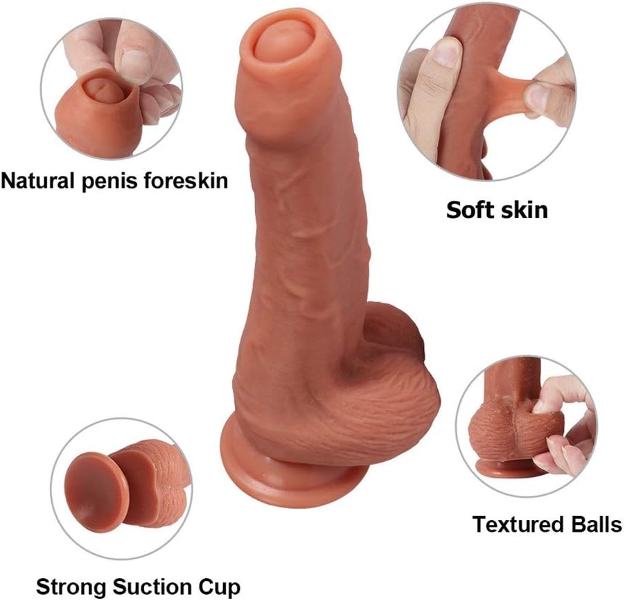 GAOFENLIAN 8.46 Inch Double Layer Hardness Liquid Silicone Realistic Soft-Ďîldɔ Relax Massage Wand Female Toys