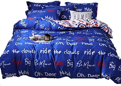 HZSIKAO co Bedding Set 4pcs Family Set Sheet Duvet Cover Pillowcase Boy Room flat sheet, No filler 2019 bed set,4 Pieces Bedding Tribute Cotton Pillowcase Creative Pattern Full Size