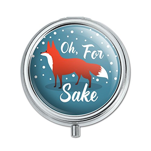 Oh For Fox Sake Funny on Teal Pill Case Trinket Gift Box