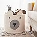 COMEMORY Cotton Rope Storage Basket with Cute Bear Design Foldable Woven Laundry Basket with Large Capacity Decorative Basket Organizer for Toys, Blanket, Towels, Clothes, 16