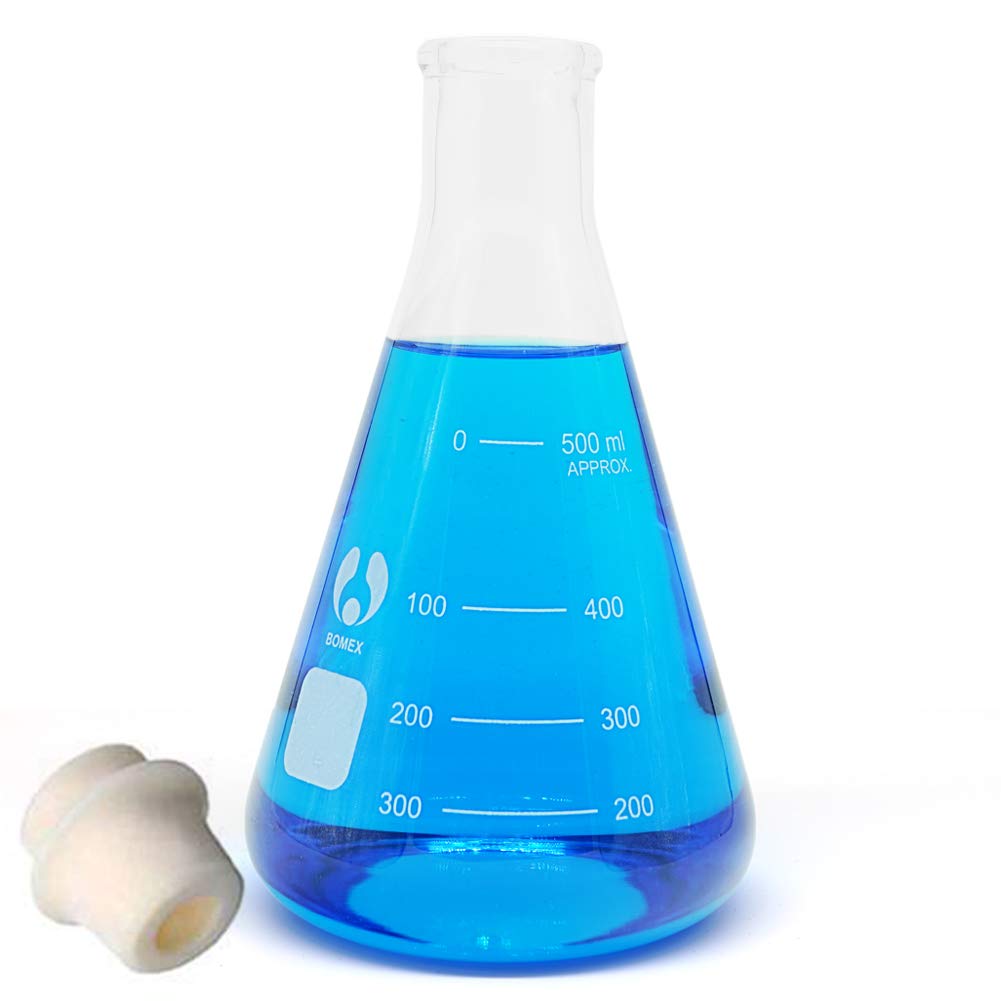 Beuta Conica Graduata Collo Largo Smerigliato Erlenmeyer In Vetro Borosillicato Da 250 Ml A 500 Ml