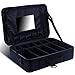 Relavel Makeup Train Case 3 layer Multi Functional Professional Makeup Bag Large Make Up Artist Box Cosmetic Organizer with DIY Dividers Movable Mirror for Cosmetics Makeup Brushes Beauty Tool (Black)
