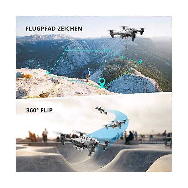 DEERC D20 Drohne mit Kamera HD 720P für Kinder,Faltbar RC Mini Quadcopter mit FPV WiFi Live Übertragung,2 Akku lange… – Bild 5