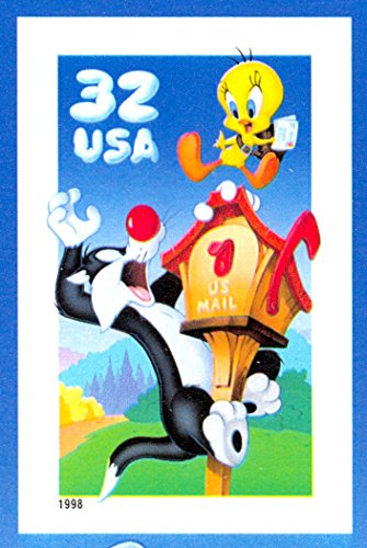 Sylvester and Tweety Sheet of Ten Stamps with Imperforate 10th Stamp Error Scott 3205