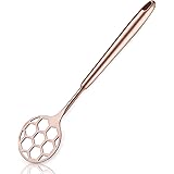 Copper Dough Whisk, Sturdy Football Shape Full Stainless Steel Flat Whisks For Cooking And Baking With Rose Gold Titanium Pla