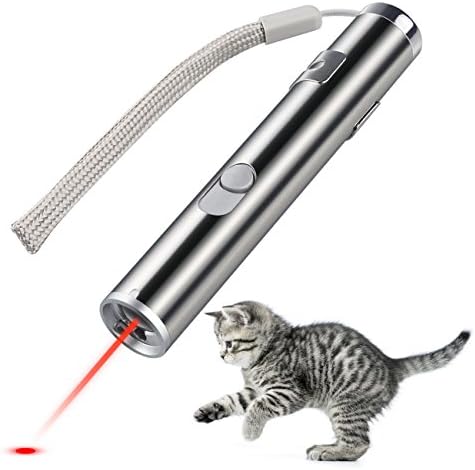 Creaker 2 in 1 Multi Function Funny Cat Chaser Toys, Mini Flashlight &amp; Interactive Pet Toys Cat Light Pointers Cat Training Tool (USB Rechargable)
