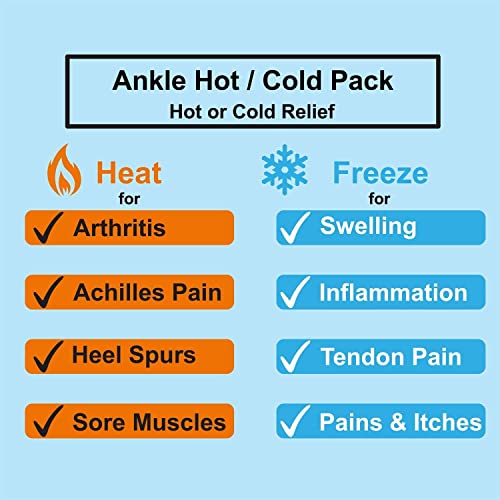 Ice Packs for Injuries Reusable, Ankle/sport Foot Ice Therapy Wrap, Hot Cold Ice Gel Pack with Adjustable Brace for Sprained Ankles, Plantar Fasciitis, and Swelling Feet, Microwaveable, Freezable