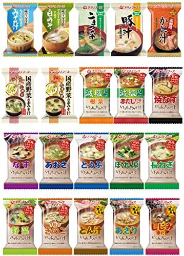 Amano foods freeze-dried miso soup Deluxe 20items 40pcs food sets (for 40 Servings)
