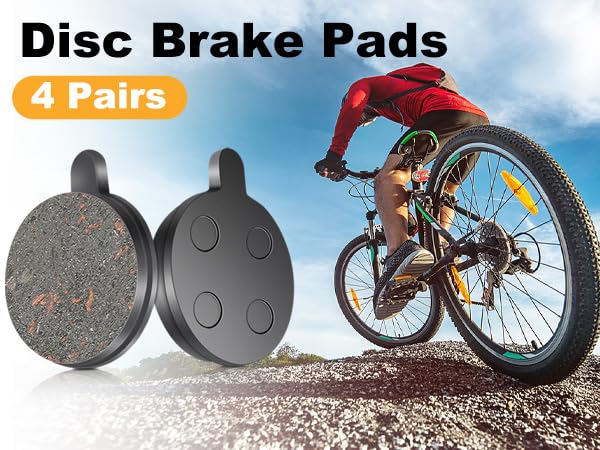 4 Pairs Disc Brake Pads, Brake Pads Brake Disc Rotor, Electric Scooter Brake Pads, Semi Metal Brake Pads Replacement for 10in Electric Scooter