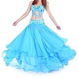 BellyLady Belly Dance Tribal Chiffon Tiered Maxi Skirt, Valentine's Gift Idea