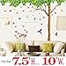 Dago, 7.4'(h) X 9.7'(w) Extra Large 3 in 1 with DIY Many Butterflies& Under the Fresh Green Leaves & Tree to Enjoy Easy and Relaxed Quote Removable Wall Decal Sticker for Kids & Living Room