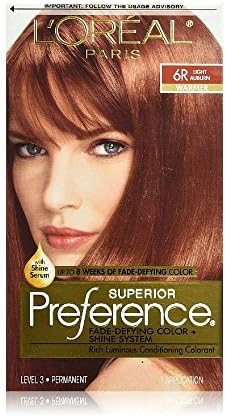 L'Oreal Superior Preference Hair Color, 6R Light Auburn - 1 Ea (Pack of 3) by L'Oreal Paris
