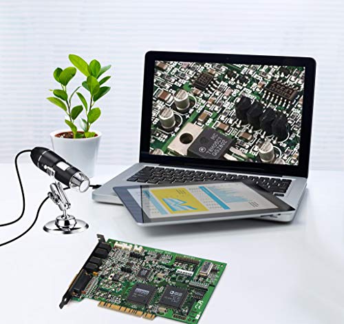 Leanking USB Digital Microscope 1000x 8 LED Magnification Endoscope Camera with Metal Stand Compatible with Windows, Android and Mac
