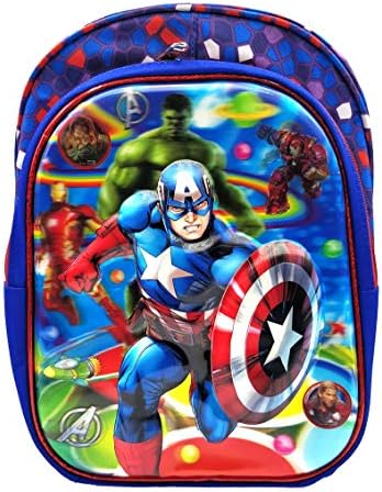 CIPS Polyester 14-inch/12 Litres Avengers 3D Printed Cartoon School Bag for Kids, 2-6 Years