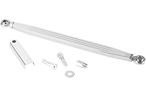 Ymiko Gear Shift Linkage 300mm 12in Long Stripe Style Silver Aluminum for Manual Transmission