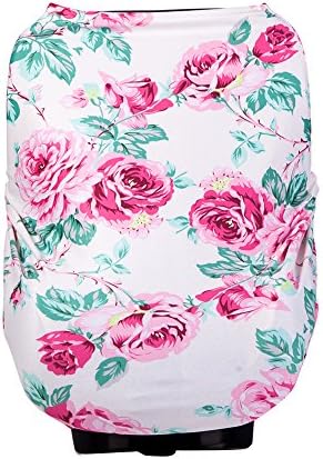 Nursing Breastfeeding Cover Scarf Stretchy Carseat Covers for Babies Girls and Boys Infant Best Multi Use Car Seat Canopy (Floral)