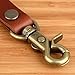Richbud Genuine Leather Keychain Fob Scissor Swivel Hook Snap Solid Metal Bronze with 3 Detachable Key Rings Lanyard Handmade
