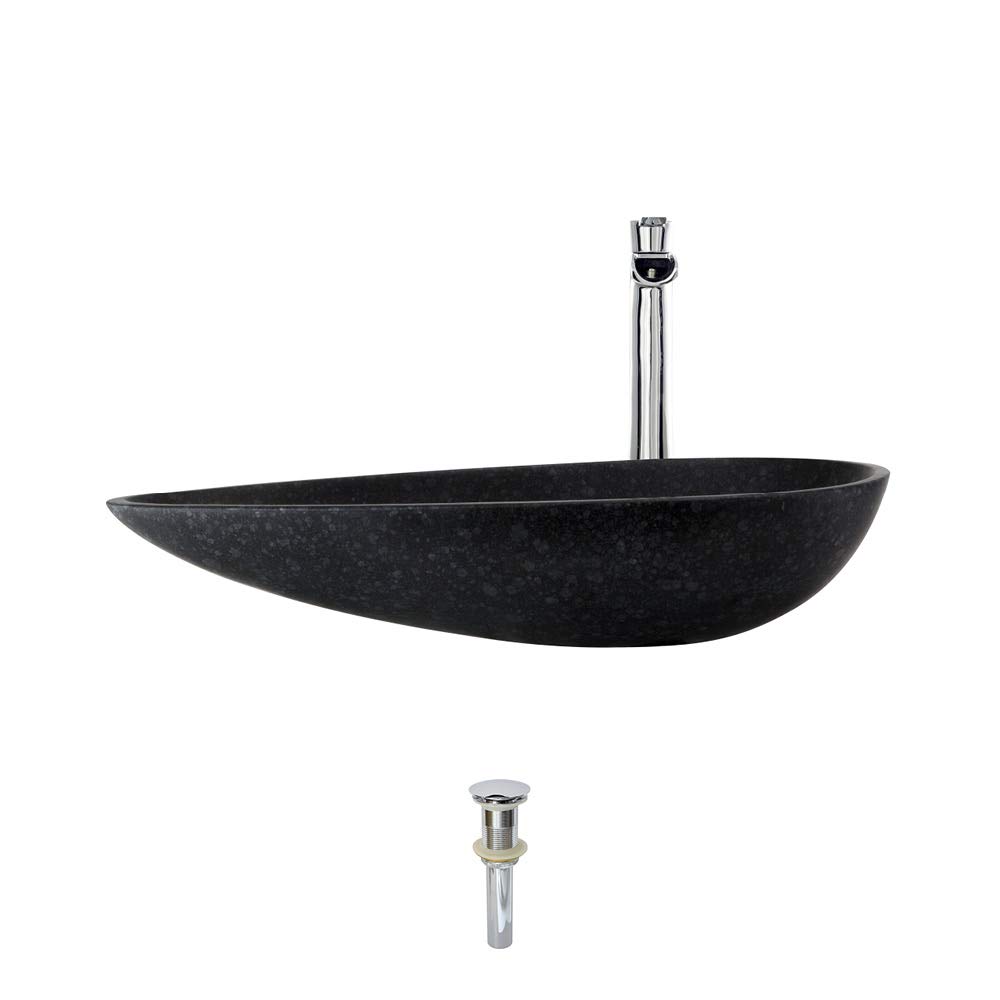 Buy Mr Direct 863 Honed Basalt Vessel Sink Chrome Bathroom