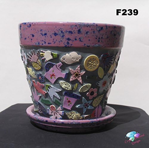 Flowering MOSAIC Flower POT - all HANDMADE TILES Look great in your Home F239