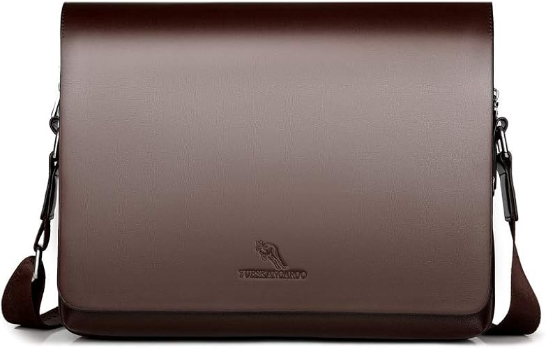 Amazon Whatna フラップ ショルダーバッグ メンズ ビジネスバッグ 横型a4大容量 盗難防止 革 皮 フォーマル ビジネス 通勤 通学 カジュアル 斜めがけ バッグ メッセンジャーバッグ軽量 実用 自転車 かばん男性用 ブラウン 黒 Ha 003 ショルダーバッグ