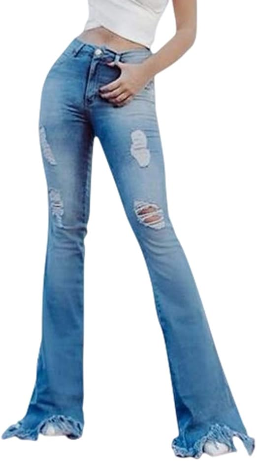 womens jeans cut at bottom