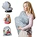 Nursing Breastfeeding Cover Scarf - Baby Car Seat Canopy, Shopping Cart, Stroller, Carseat Covers for Girls and Boys - Grey Arrows