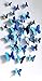T-mall 3D Blue Butterfly Love Wall Stickers Mural Decal Stickers Art House Decoration