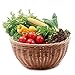Woven Bread Basket 12 in Round Poly-Wicker Food Fruit Vegetable Basket Serving Basket for Store Kitchen (Round,1pc)