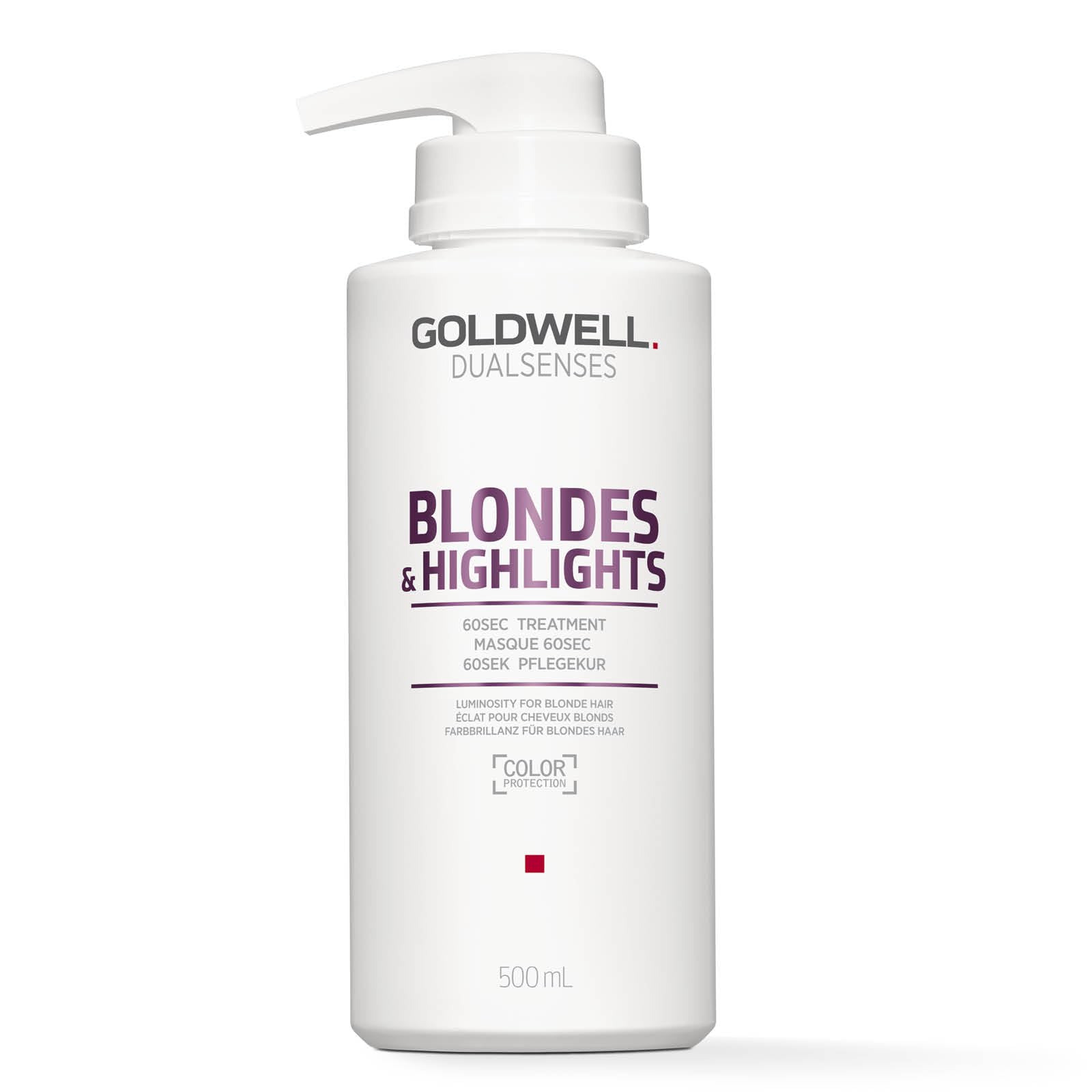 Goldwell Dualsenses Blondes & Highlights Anti-Yellow 60sec Treatment Mask, For Blonde & Highlighted Hair, Regenerates Instantly, 500ml