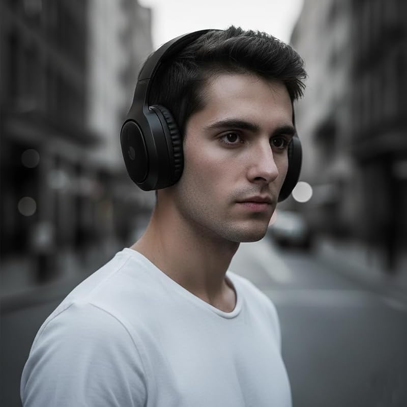 Artica Tempest Black - Auscultadores over-ear sem fios compatíveis com tecnologia Bluetooth, autonomia 28h, microfone ENC, IPX5, preto
