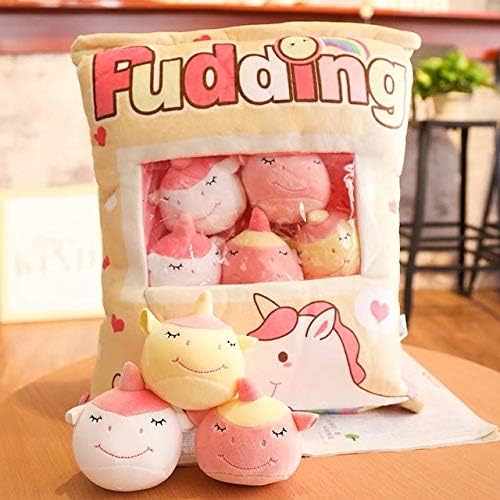 Animals Stuffed Pillow Totoro Stuffed Pillow with 4pcs Mini Size Totoro Family Anime Dolls Inside Push Throw Pillow Creative Gift for Girl and boy-8pcs Flamingo